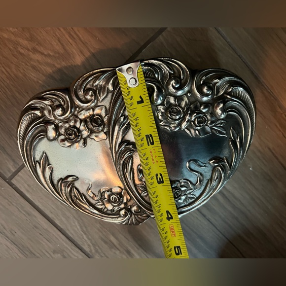 Vintage Eleanor Claire silver plated hinged trinket jewelry box - Picture 13 of 16